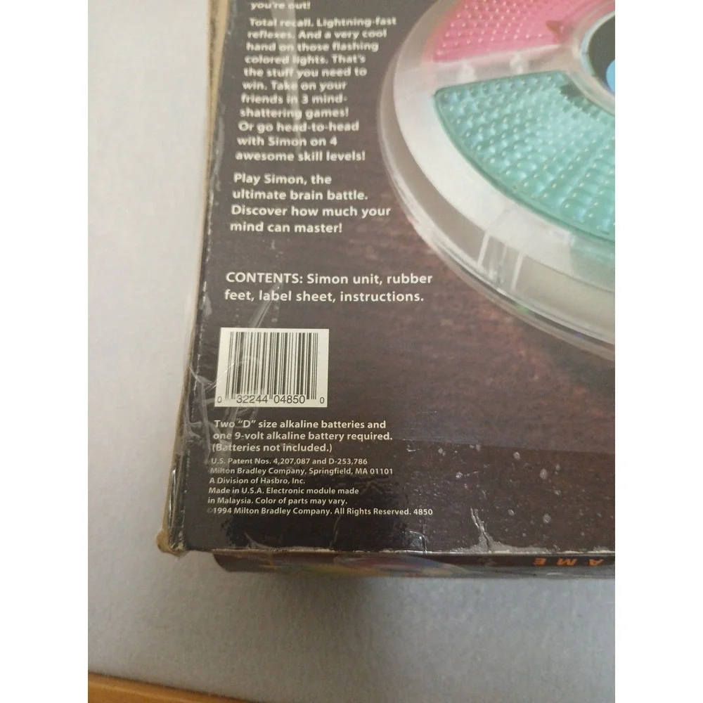 Vtg Clear Simon Electronic Light Game 1994 Milton Bradley, No Instructions WORKS